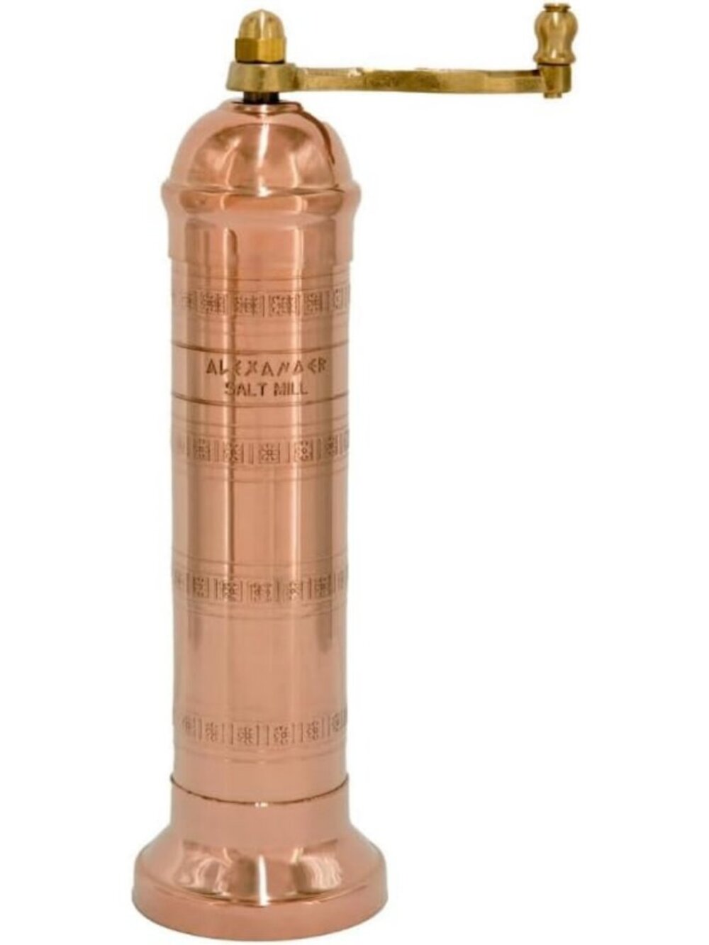 8-Inch Copper Manual Salt Grinder - Refillable European Style Kitchen Essential